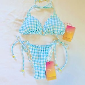 NWT STONEY CLOVER LANE Blue And White Bikini